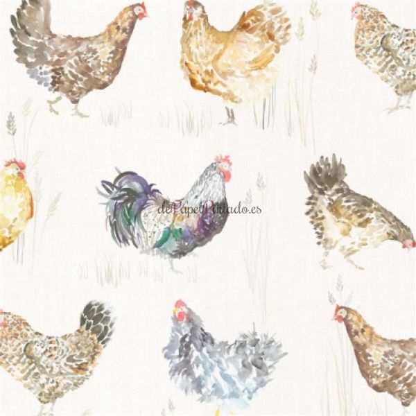 Revestimiento VOYAGE COUNTRY WALL ART CHOOK CHOOK CREAM-1