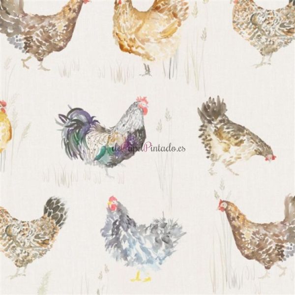 Revestimiento VOYAGE COUNTRY WALL ART CHOOK CHOOK LINEN-1