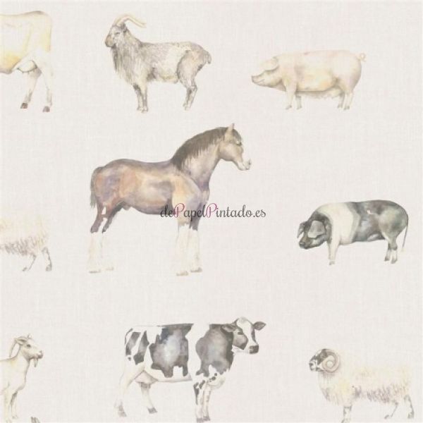 Revestimiento VOYAGE COUNTRY WALL ART FARMYARD LINEN-1