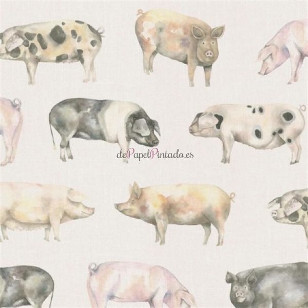 Revestimiento VOYAGE COUNTRY WALL ART OINK LINEN-1