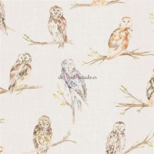 Revestimiento VOYAGE COUNTRY WALL ART SMALL OWLS LINEN-1