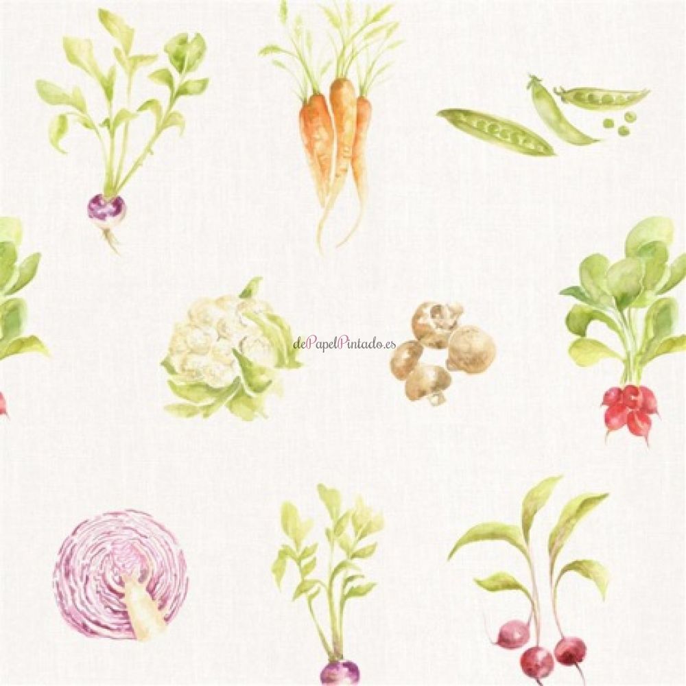 Revestimiento VOYAGE COUNTRY WALL ART MARKET VEG CREAM-2