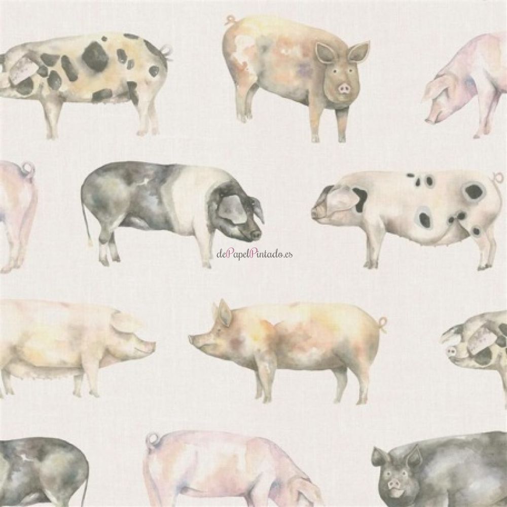 Revestimiento VOYAGE COUNTRY WALL ART OINK LINEN-2