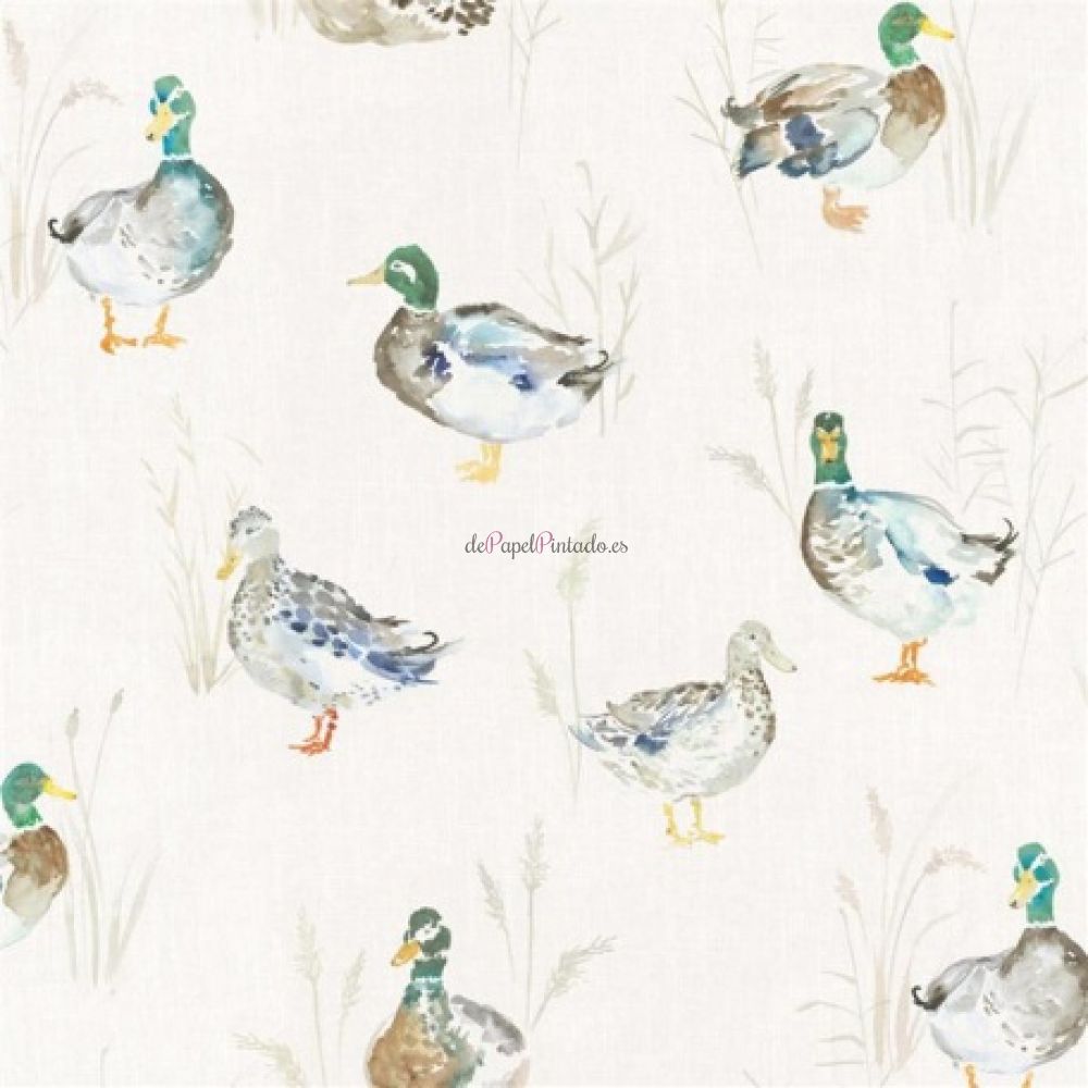 Revestimiento VOYAGE COUNTRY WALL ART PADDLING DUCKS CREAM-2