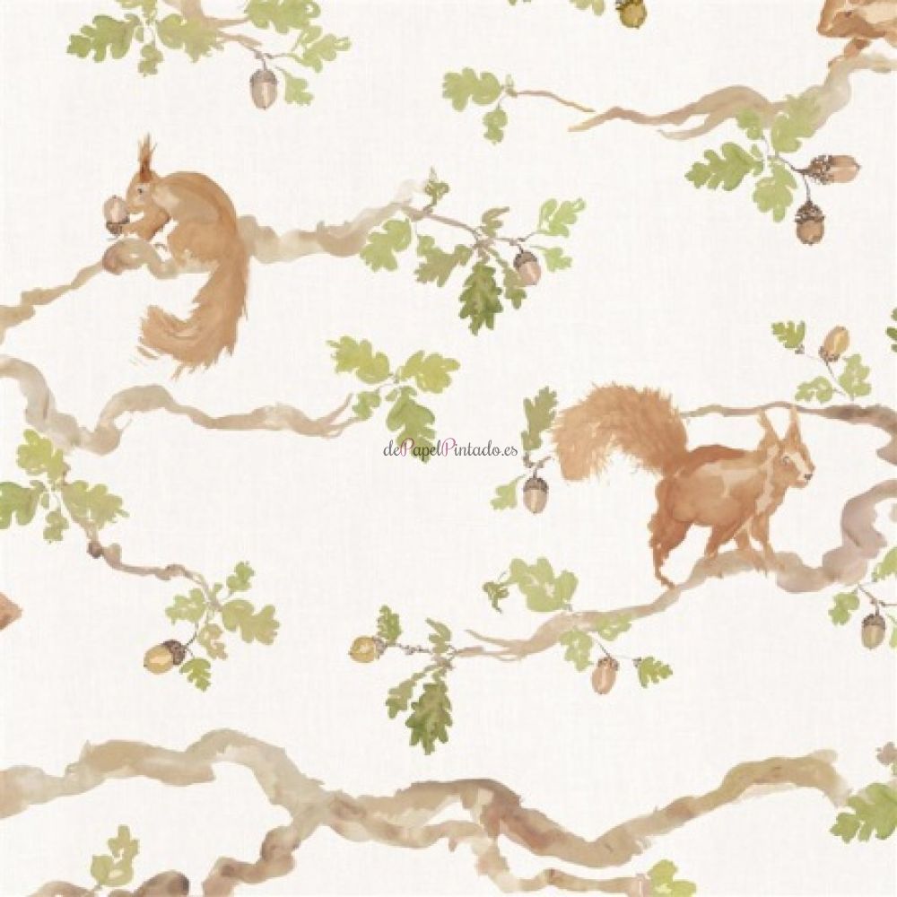 Revestimiento VOYAGE COUNTRY WALL ART PLAYFUL SQUIRRELS CREAM-2