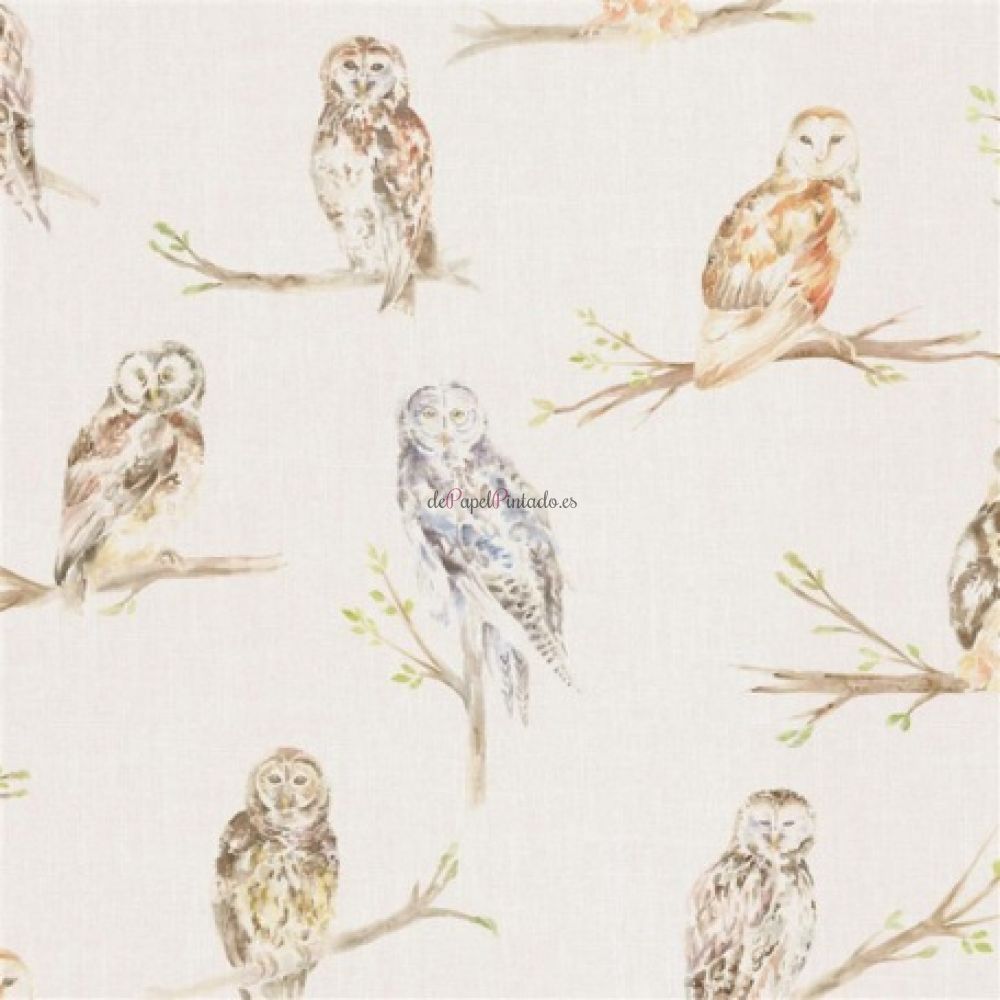 Revestimiento VOYAGE COUNTRY WALL ART SMALL OWLS LINEN-2