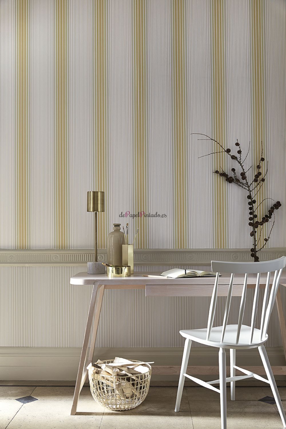 Papel Pintado LITTLE GREENE PAINTED PAPERS OMBRE STRIPE - SCREE/HARBOUR-2
