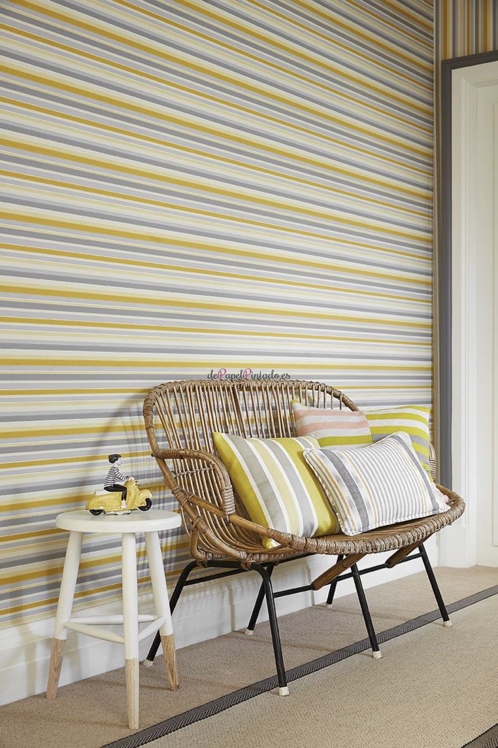 Papel Pintado LITTLE GREENE PAINTED PAPERS TAILOR STRIPE - CORN-2