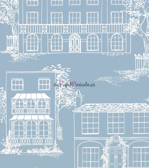 Papel Pintado LITTLE GREENE 20TH CENTURY PAPERS HAMPSTEAD JAMES BLUE-1