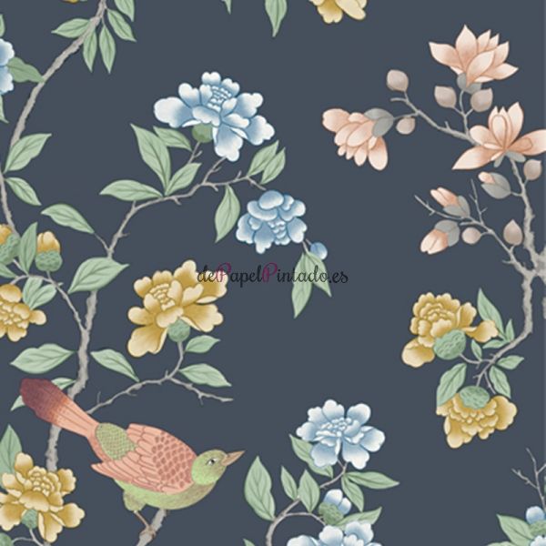 Papel Pintado LITTLE GREENE NATIONAL TRUST PAPERS IV ADERYN - HICKS BLUE-1