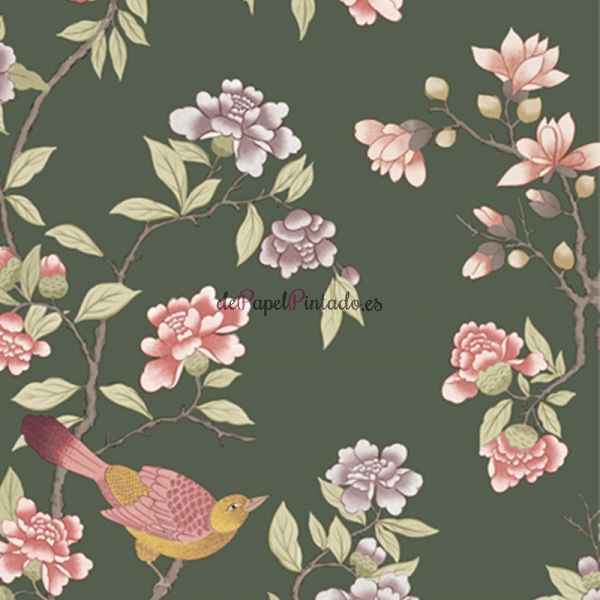 Papel Pintado LITTLE GREENE NATIONAL TRUST PAPERS IV ADERYN - OLIVE COLOUR-1