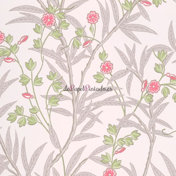 Papel Pintado LITTLE GREENE NATIONAL TRUST PAPERS IV BAMBOO FLORAL - LEATHER-1