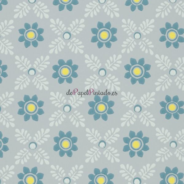 Papel Pintado LITTLE GREENE NATIONAL TRUST PAPERS IV DISTY BLOCK - BONE CHINA BLUE-1