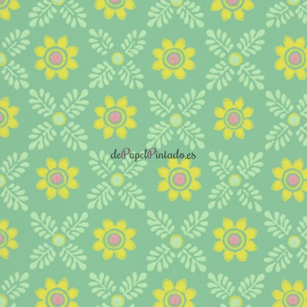 Papel Pintado LITTLE GREENE NATIONAL TRUST PAPERS IV DISTY BLOCK - GREEN VERDITER-1