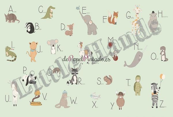 Fotomural LITTLE HANDS ANIMALS ABC in Colours-1