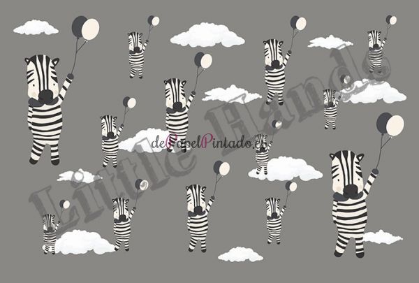 Fotomural LITTLE HANDS ANIMALS Flying Zebras-1