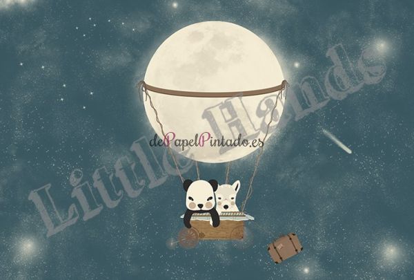 Fotomural LITTLE HANDS ANIMALS Moon Trip-1