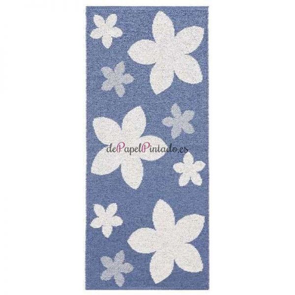 Alfombra HORREDS MATTAN VINYL FLOWER BLUE 70x50-1