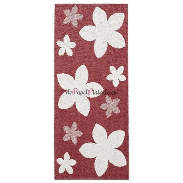 Alfombra HORREDS MATTAN VINYL FLOWER RED 70x50-1