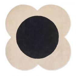 Alfombra Orla Kiely, referencia FLOWER SPOT ECRU BLACK 150 - 1