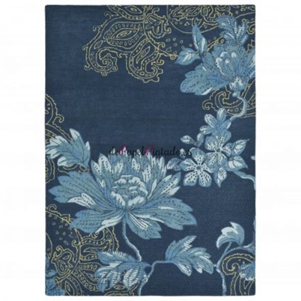 Alfombra WEDGWOOD LANA Y VISCOSA FABLED FLORAL NAVY 120X180-1