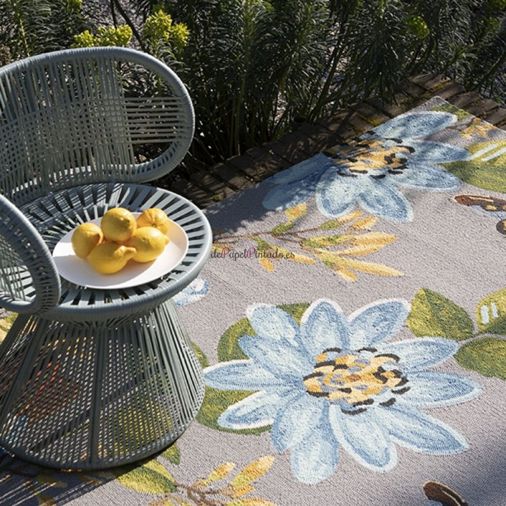 Alfombra WEDGWOOD IN-OUTDOOR SPRING LOTUS GREY 140X200-2