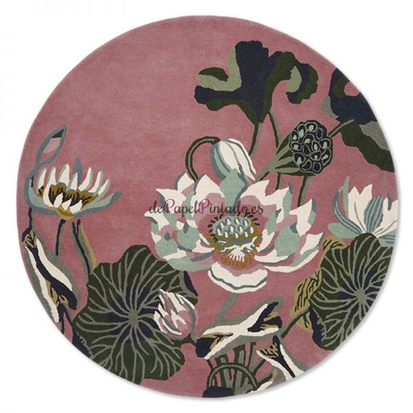 Alfombra WEDGWOOD LANA Y VISCOSA WATERLILY ROUND DUSTY ROSE 150-1