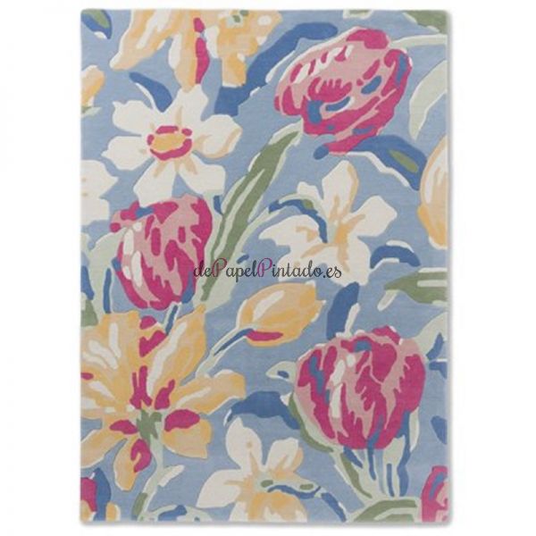 Alfombra LAURA ASHLEY LANA TULIPS CHINA BLUE 140X200-1