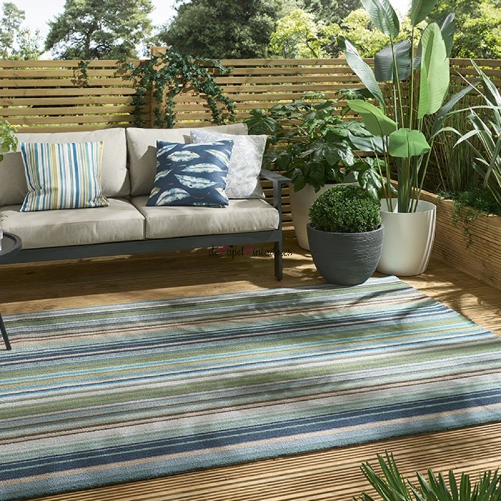 Alfombra HARLEQUIN IN-OUTDOOR SPECTRO STRIPE EMERALD 140 X 200-2